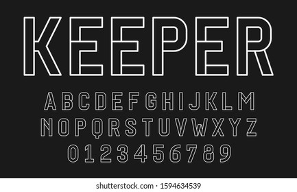 Set of alphabets font letters and numbers modern abstract design with lines vector illustration