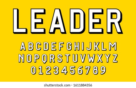 Set of alphabets font letters and numbers modern with 3d concept vector illustration