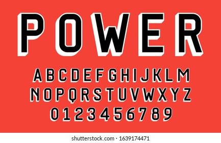 Set of alphabets font letters and numbers modern with 3d concept vector illustration