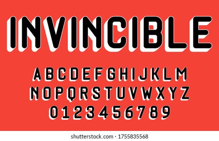 Set of alphabets font letters and numbers modern with 3d concept vector illustration