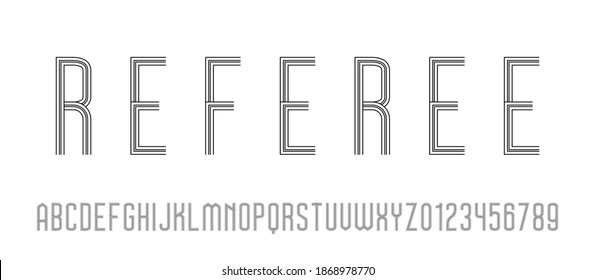 Conjunto de letras letras letras y números diseño abstracto moderno con líneas ilustración vectorial