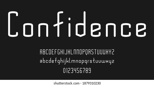 Conjunto de letras letras letras de letra y números ilustración vectorial moderna