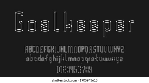 Set of alphabets font letters and numbers outline concept modern vector illustration