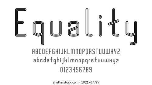 Conjunto de letras letras letras y números diseño abstracto moderno con líneas ilustración vectorial