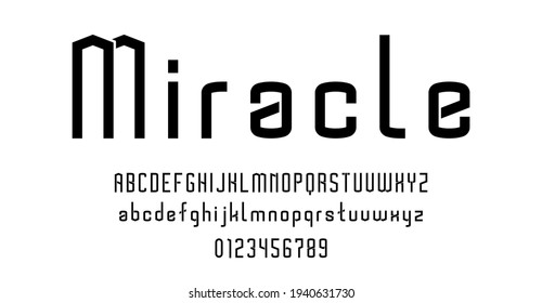 Set of alphabets font letters and numbers modern vector illustration