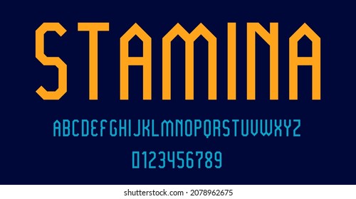 Set of alphabets font letters and numbers modern abstract design with lines vector illustration