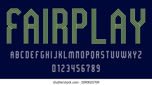 Set of alphabets font letters and numbers modern abstract design with lines vector illustration