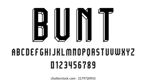 Set of alphabets font letters and numbers modern abstract outline 3D concept design with lines vector illustration