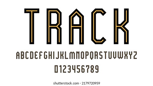 Set of alphabets font letters and numbers modern abstract design with lines vector illustration