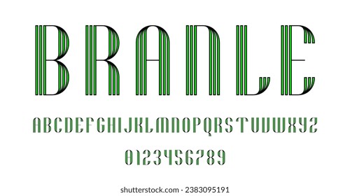 Set of alphabets font letters and numbers modern abstract design vector illustration