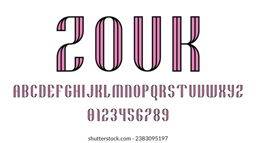 Set of alphabets font letters and numbers modern abstract design vector illustration