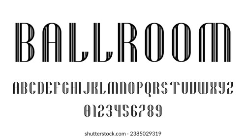 Conjunto de letras letras letras y números diseño abstracto moderno con líneas ilustración vectorial