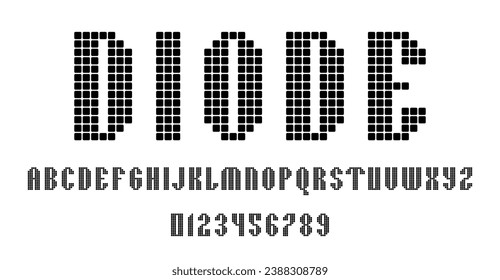 Satz von Alphabeten Schriftbuchstaben und -ziffern Modernes abstraktes Design, Vektorgrafik