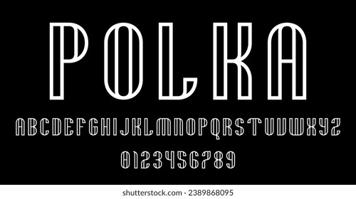 Set of alphabets font letters and numbers modern abstract design outline style vector illustration