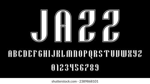 Set of alphabets font letters and numbers modern abstract vector illustration