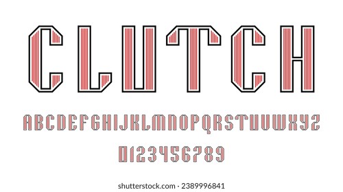 Set of alphabets font letters and numbers modern abstract design with lines vector illustration