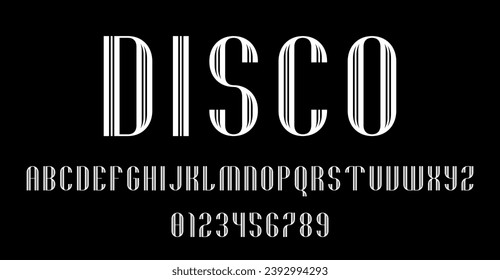 Set of alphabets font letters and numbers modern abstract design with lines vector illustration