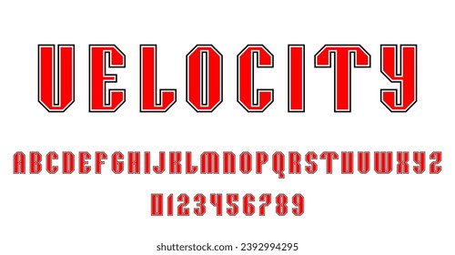 Set of alphabets font letters and numbers modern abstract design vector illustration