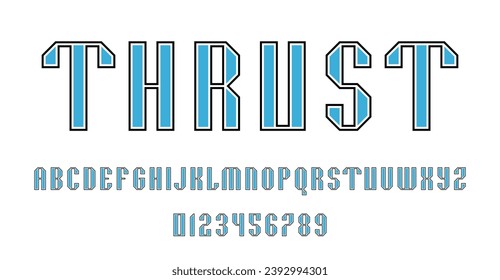 Set of alphabets font letters and numbers modern abstract design vector illustration