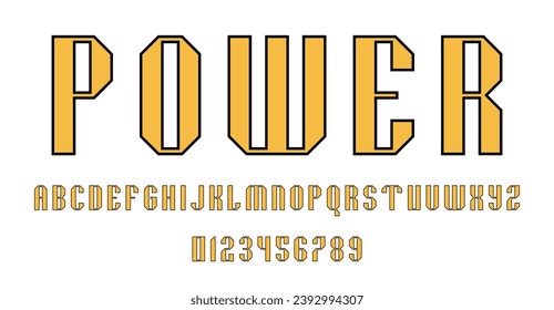Conjunto de letras letras de letra y números diseño abstracto moderno ilustración vectorial
