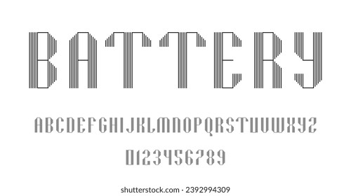 Set of alphabets font letters and numbers modern abstract design with lines vector illustration