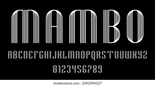 Set of alphabets font letters and numbers modern abstract design with lines vector illustration