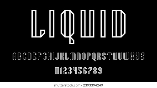 Set of alphabets font letters and numbers modern abstract design vector illustration
