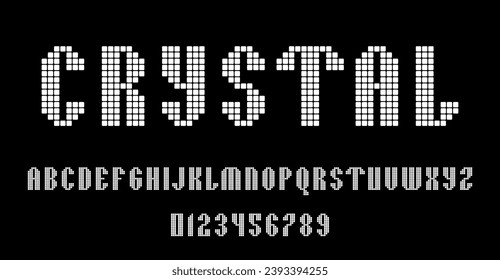 Set of alphabets font letters and numbers modern abstract design LED digital pixels concept vector illustration