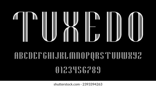 Set of alphabets font letters and numbers modern abstract design with lines vector illustration