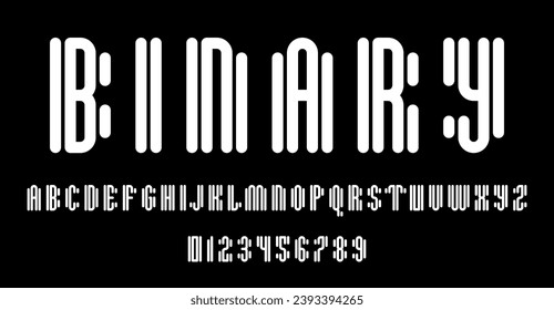 Set of alphabets font letters and numbers modern abstract design with lines vector illustration