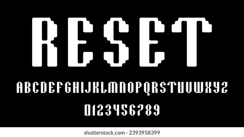 Set of alphabets font letters and numbers modern abstract design vector illustration