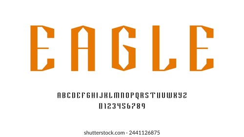 Set of alphabets font letters and numbers modern abstract design vector illustration