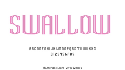 Conjunto de alfabetos letras de fuente y números de diseño abstracto moderno con líneas ilustración vectorial