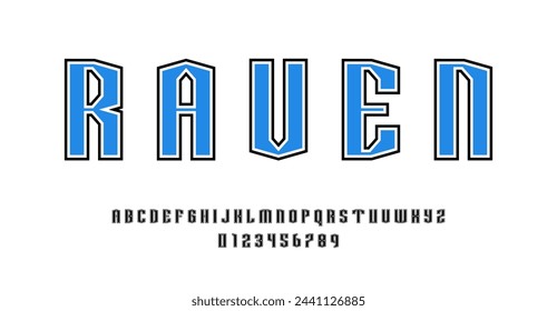 Set of alphabets font letters and numbers modern abstract vector illustration