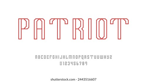 Conjunto de alfabetos letras de fuente y números de diseño abstracto moderno esquema estilo ilustración vectorial