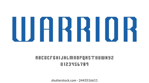 Set of alphabets font letters and numbers modern abstract design vector illustration