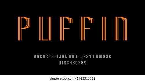 Set of alphabets font letters and numbers modern abstract design with lines vector illustration