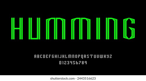 Set of alphabets font letters and numbers modern abstract design with lines vector illustration