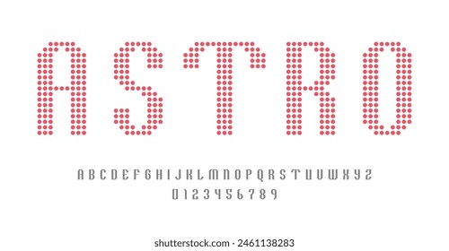Set of alphabets font letters and numbers modern abstract design with digital pixel concept vector illustration