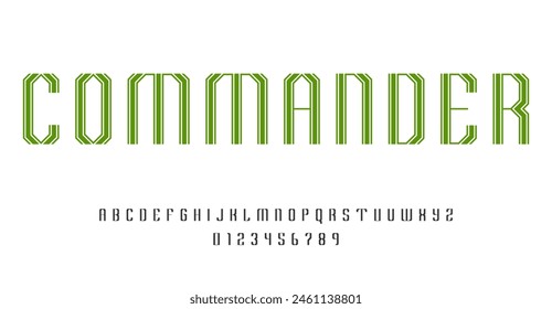 Set of alphabets font letters and numbers modern abstract design with lines vector illustration