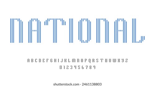 Set of alphabets font letters and numbers modern abstract design with lines vector illustration