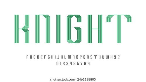 Set of alphabets font letters and numbers modern abstract design with lines vector illustration