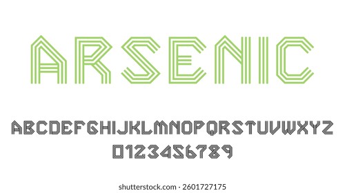 Set of alphabets font letters and numbers modern abstract design with lines vector illustration