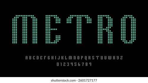 Set of alphabets font letters and numbers modern abstract design with digital pixel style vector illustration