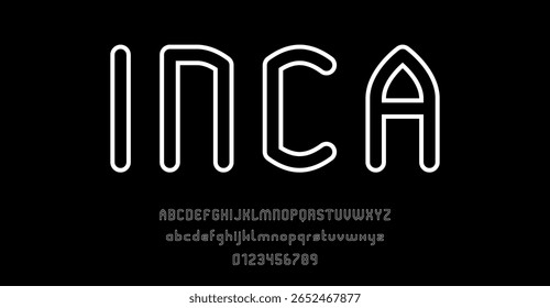 Conjunto de alfabetos letras de fuente y números Ilustración vectorial de diseño de contorno abstracto moderno