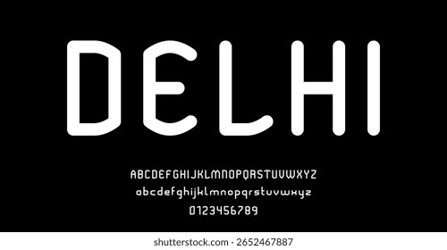 Set of alphabets font letters and numbers modern abstract design vector illustration