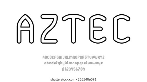 Conjunto de alfabetos letras de fonte e números moderno resumo esboço design vetor ilustração