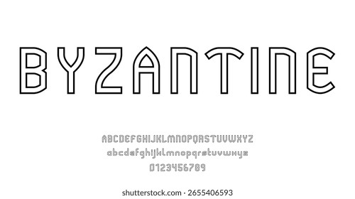 Conjunto de alfabetos letras de fonte e números moderno resumo esboço design vetor ilustração