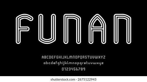 Set of alphabets font letters and numbers modern abstract design vector illustration