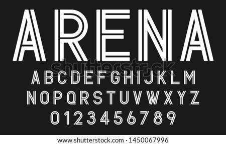 Set of alphabets fonts letters and numbers modern abstract design with lines vector illustration